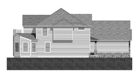 The Timbergate house plan, exterior view 4